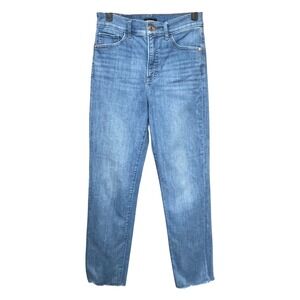 Express Modern Straight Super High Rise Blue Jeans Light Wash Women's Size 2R